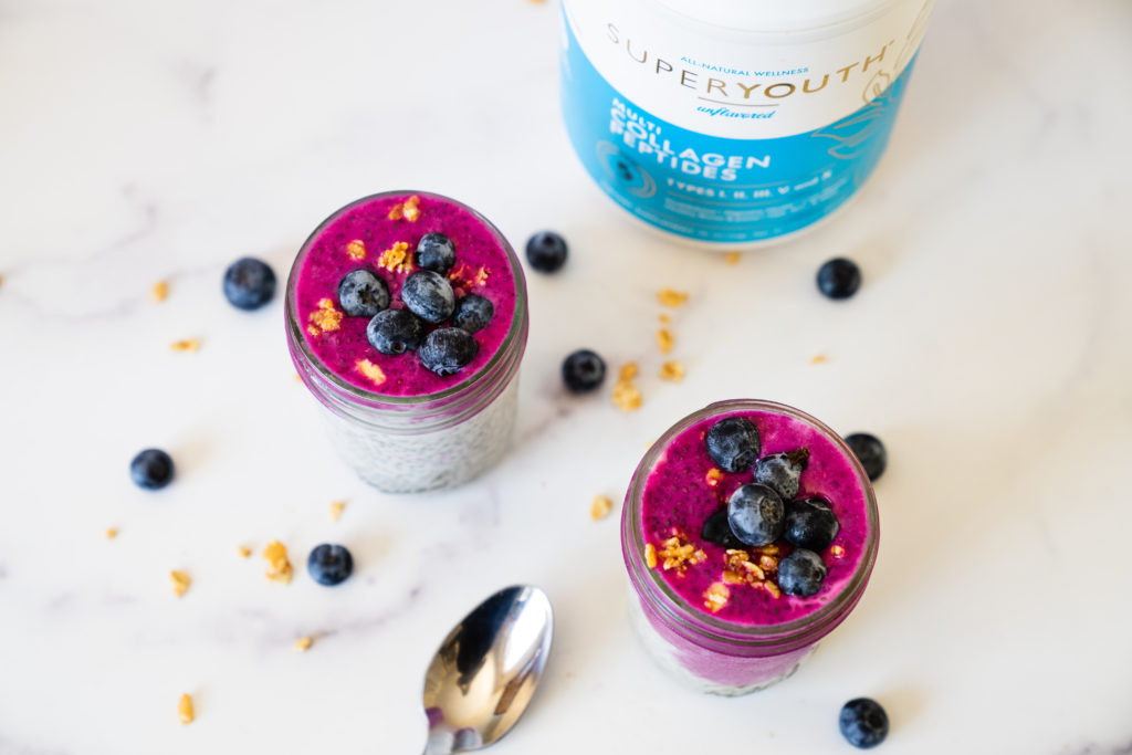 pink chia seed pudding