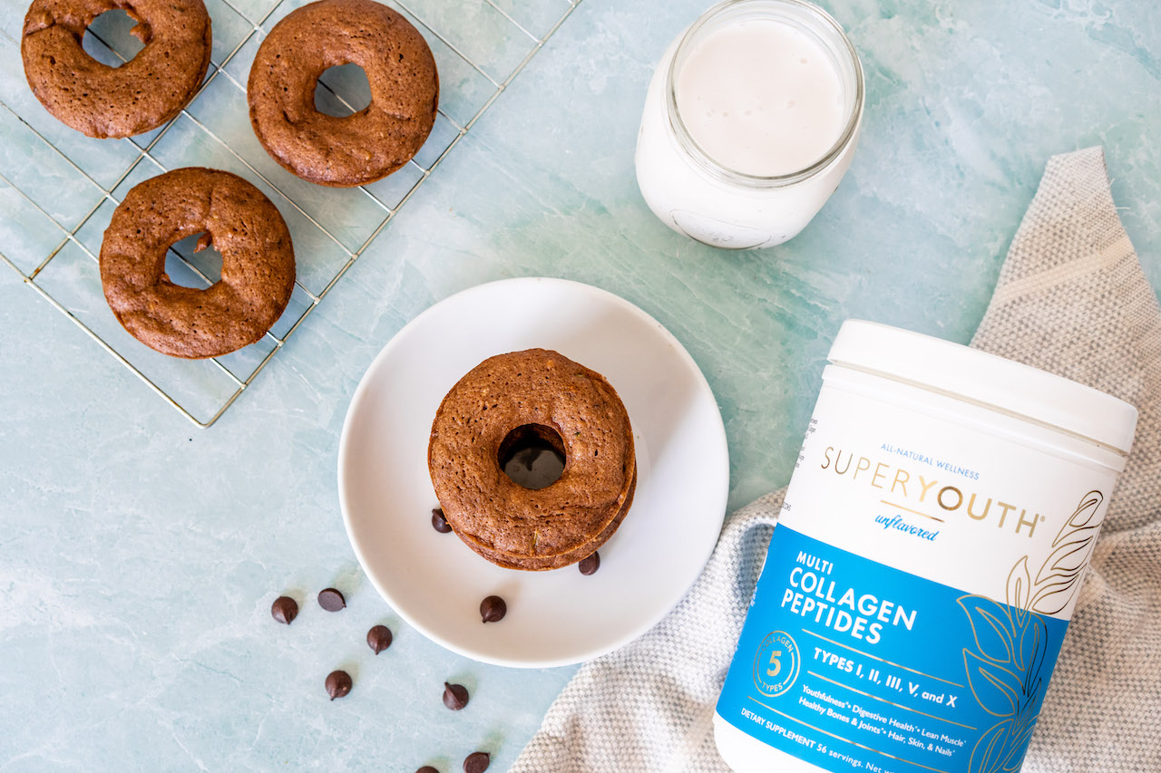 Healthy Baked Donuts with Zucchini and Super Youth collagen peptides